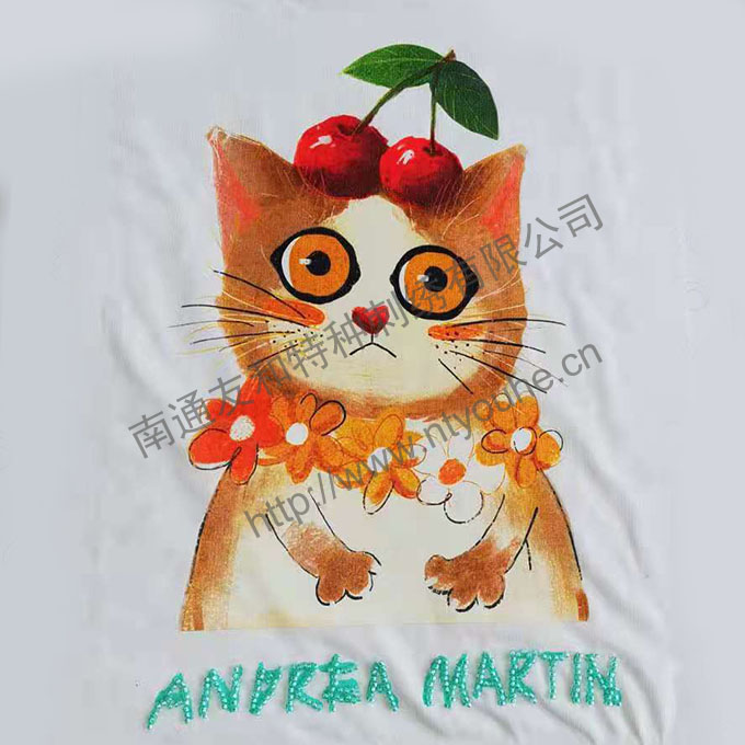  數碼仿油畫(huà)印花+珠子繡